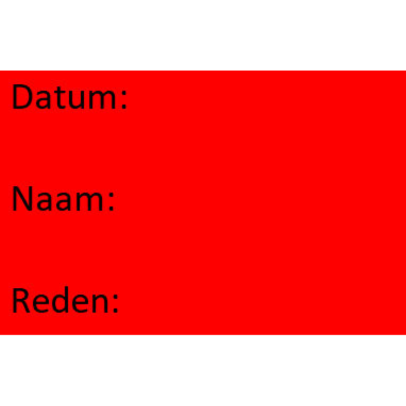 Etiket CDC Datum-naam-reden (777004)